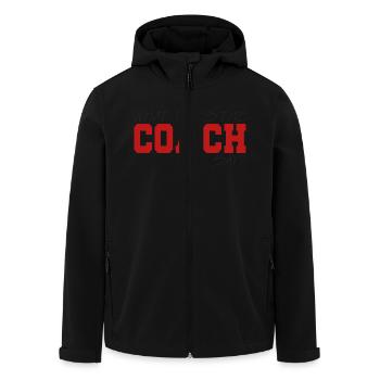 Coach / Trainer: What Does The Coach Say? - Recycelte Männer Softshell-Jacke von Stanley/Stella - Schwarz - Vorne - AI Model Male 185 light (185cm)