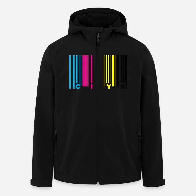 cmyk barcode - Men’s Recycled Softshell Jacket by Stanley/Stella - black