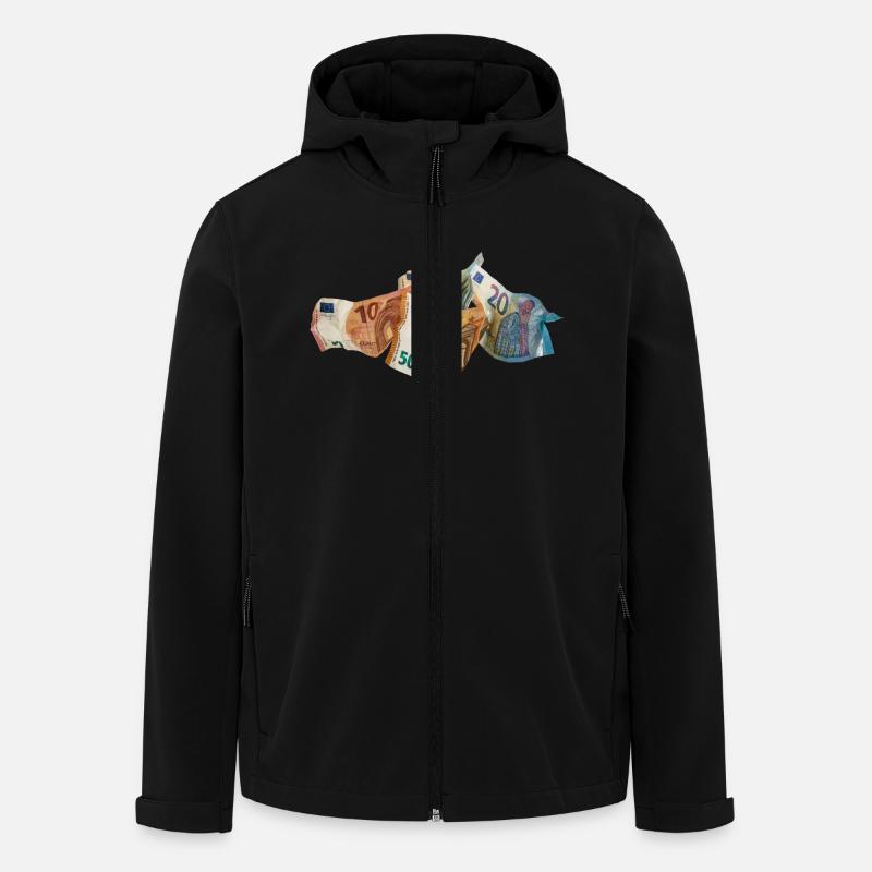 Euro-Geldscheine - Recycelte Männer Softshell-Jacke von Stanley/Stella - Schwarz