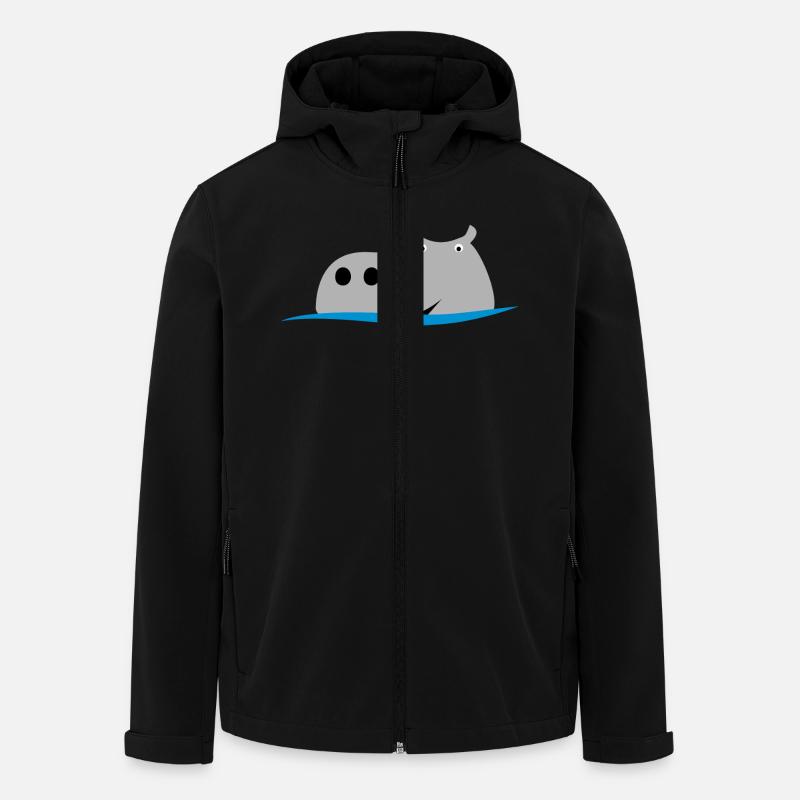 Nilpferd - Recycelte Männer Softshell-Jacke von Stanley/Stella - Schwarz