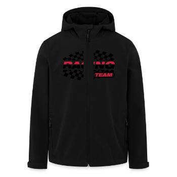 racing_team_t2 - Men’s Recycled Softshell Jacket by Stanley/Stella - black - Front - AI Model Male 185 light (185cm)
