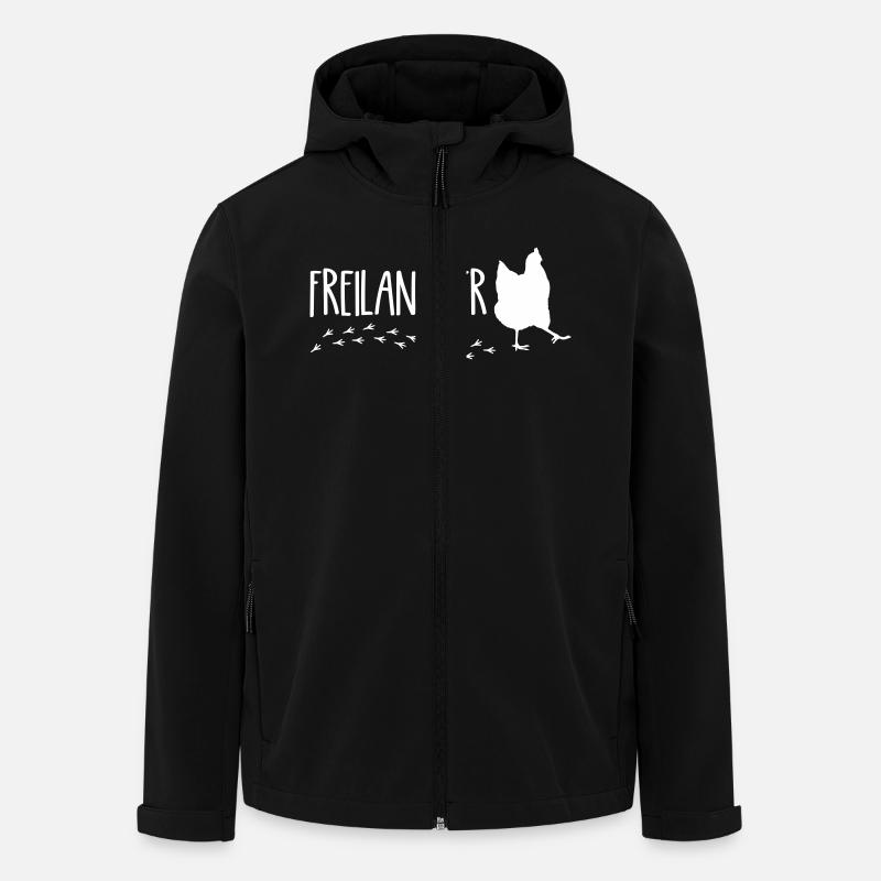 Freilandeier Huhn - Recycelte Männer Softshell-Jacke von Stanley/Stella - Schwarz