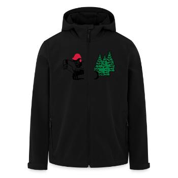 lumberjack - Men’s Recycled Softshell Jacket by Stanley/Stella - black - Front - AI Model Male 185 light (185cm)