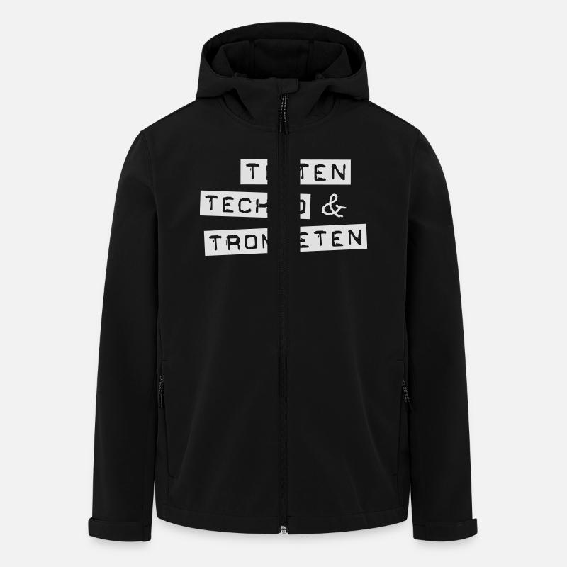 Seins Techno & Trompettes - Veste softshell homme en polyester recyclé Stanley/Stella - noir