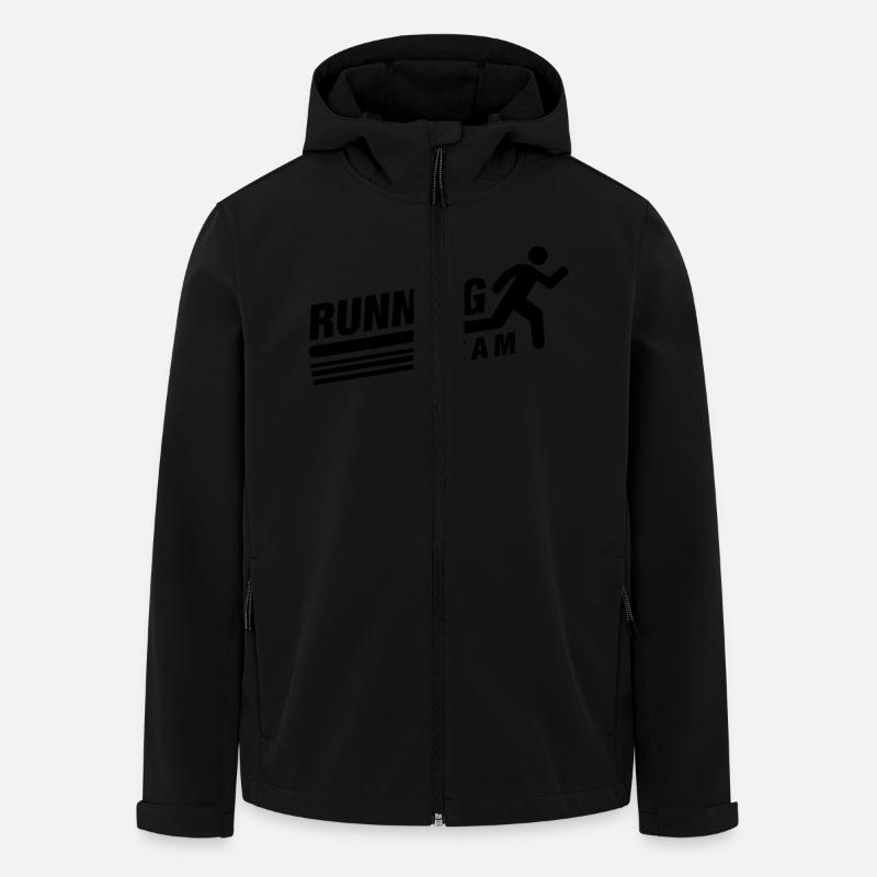 running_team_ll1 - Veste softshell homme en polyester recyclé Stanley/Stella - noir