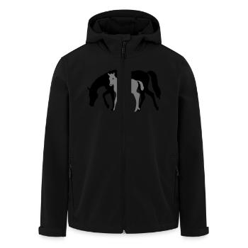 Mare and Foal Horse Design - Veste softshell homme en polyester recyclé Stanley/Stella - noir - Devant - AI Model Male 185 light (185cm)