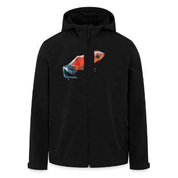 fig5_polygonpfeilgiftfrosch - Recycelte Männer Softshell-Jacke von Stanley/Stella - Schwarz - Vorne - AI Model Male 185 light (185cm)