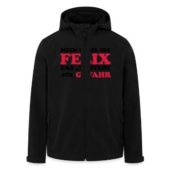 Felix "M" risk - Men’s Recycled Softshell Jacket by Stanley/Stella - black - Front - AI Model Male 185 light (185cm)