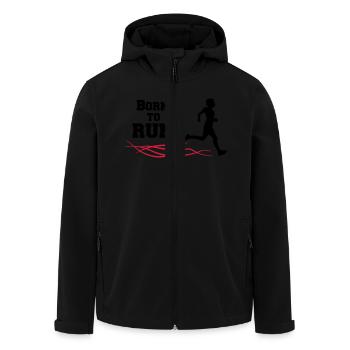 born to run - Men’s Recycled Softshell Jacket by Stanley/Stella - black - Front - AI Model Male 185 light (185cm)