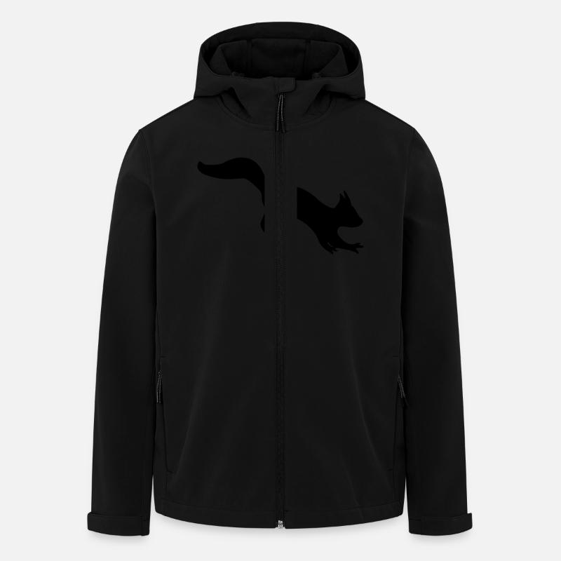 bouncing agile squirrel silhouette - Men’s Recycled Softshell Jacket by Stanley/Stella - black