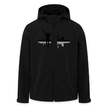 Berlin Jogger - Recycelte Männer Softshell-Jacke von Stanley/Stella - Schwarz - Vorne - AI Model Male 185 light (185cm)