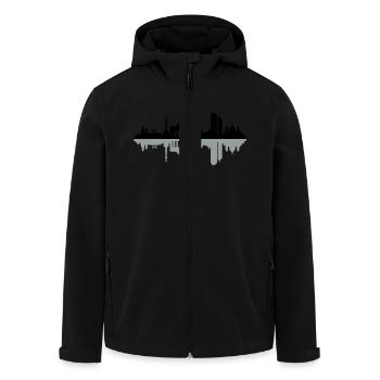 Skyline Berlin Schatten - Recycelte Männer Softshell-Jacke von Stanley/Stella - Schwarz - Vorne - AI Model Male 185 light (185cm)