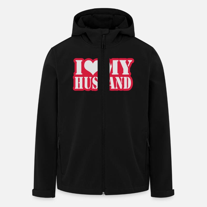 I love my husband - Recycelte Männer Softshell-Jacke von Stanley/Stella - Schwarz
