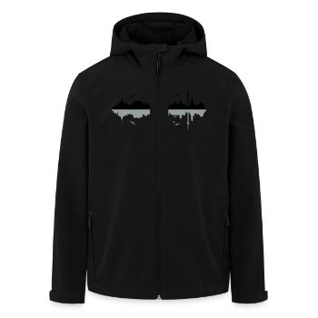 Skyline Kiel - Recycelte Männer Softshell-Jacke von Stanley/Stella - Schwarz - Vorne - AI Model Male 185 light (185cm)