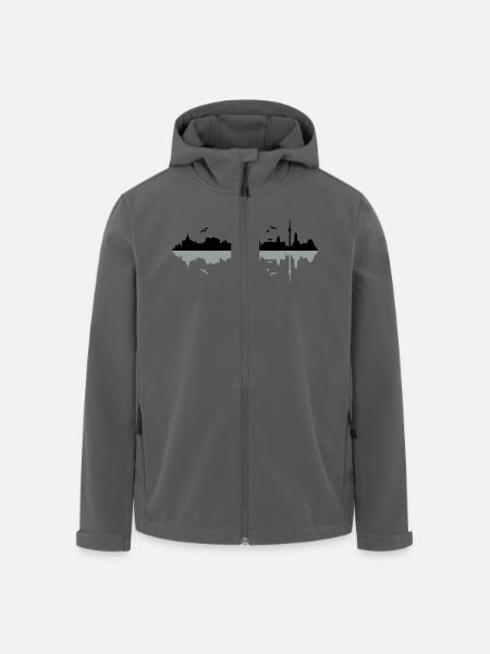 Skyline Kiel - Recycelte Männer Softshell-Jacke von Stanley/Stella - Schwarz