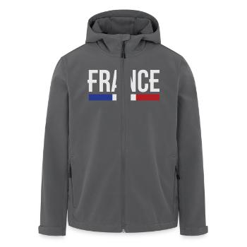 France drapeau bleu blanc rouge B - Veste softshell homme en polyester recyclé Stanley/Stella - noir - Devant - AI Model Male 185 light (185cm)
