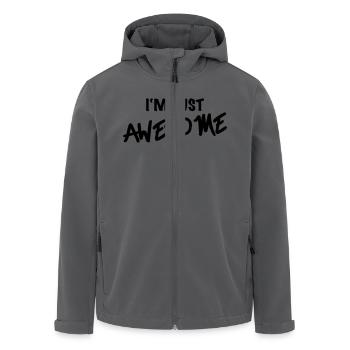 I'm just awesome - Men’s Recycled Softshell Jacket by Stanley/Stella - black - Front - AI Model Male 185 light (185cm)