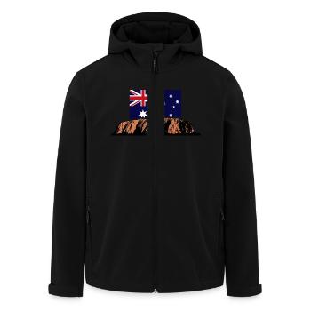 Ayers Rock - Australia Flag - Men’s Recycled Softshell Jacket by Stanley/Stella - black - Front - AI Model Male 185 light (185cm)