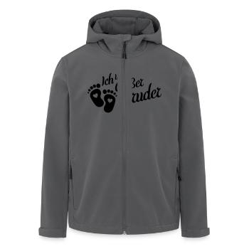 ich werde grosser bruder fussabdruck - Recycelte Männer Softshell-Jacke von Stanley/Stella - Schwarz - Vorne - AI Model Male 185 light (185cm)