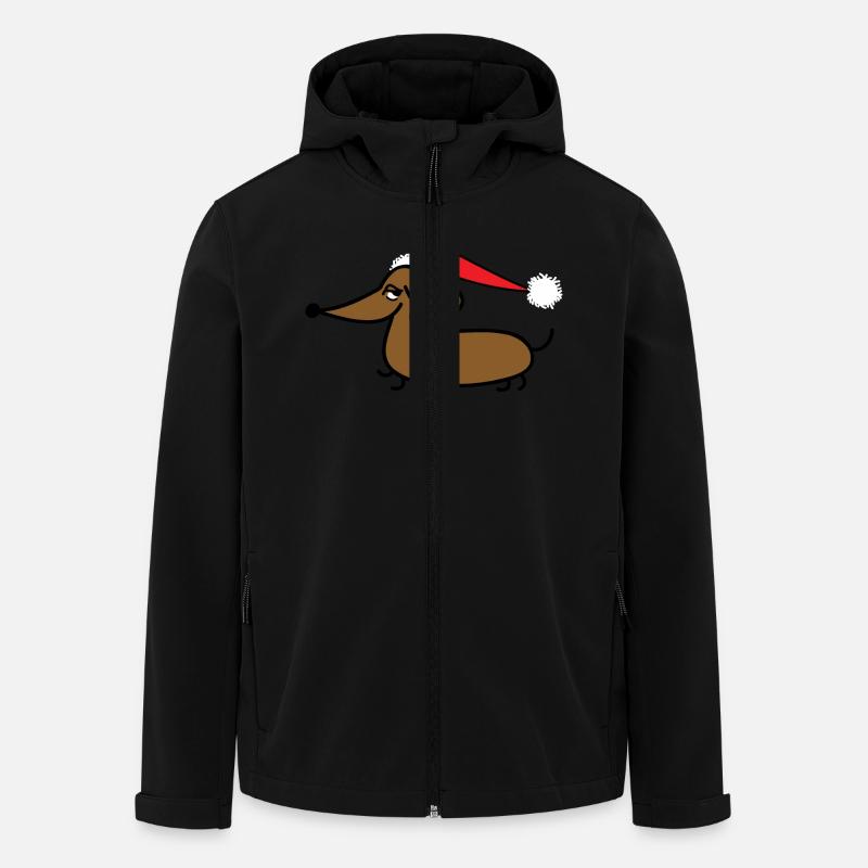 Dackel mit Weihnachtsmütze - Recycelte Männer Softshell-Jacke von Stanley/Stella - Schwarz