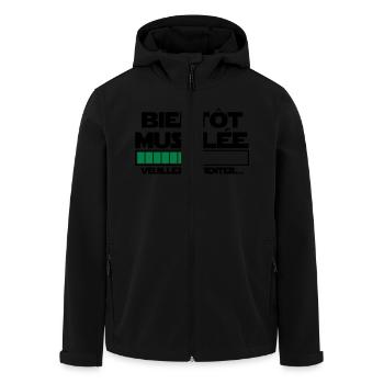 bientôt musclée - Veste softshell homme en polyester recyclé Stanley/Stella - noir - Devant - AI Model Male 185 light (185cm)