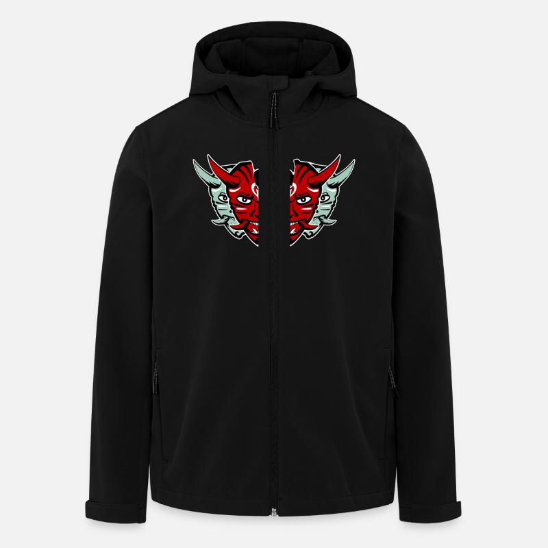 Japanische Masken Oni - Recycelte Männer Softshell-Jacke von Stanley/Stella - Schwarz