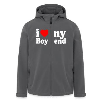 I love my boyfriend - Recycelte Männer Softshell-Jacke von Stanley/Stella - Schwarz - Vorne - AI Model Male 185 light (185cm)