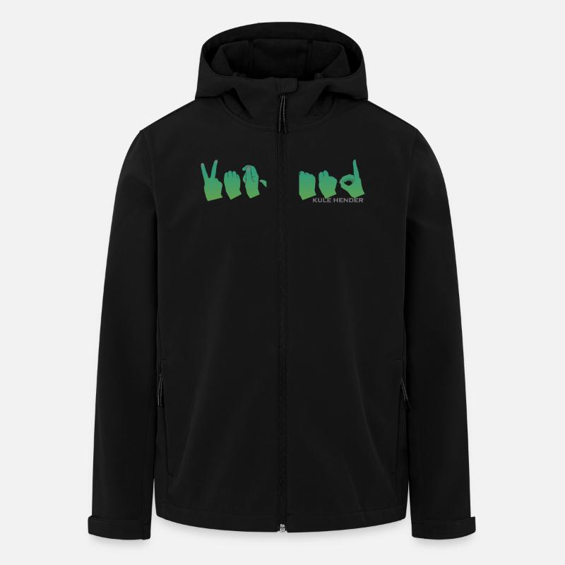 Hand alphabet Vetland green gradient 1 - Men’s Recycled Softshell Jacket by Stanley/Stella - black