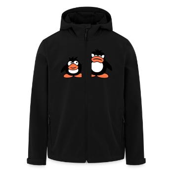 Pinguin zwei Freunde 2 Team großer Bruder wütend - Recycelte Männer Softshell-Jacke von Stanley/Stella - Schwarz - Vorne - AI Model Male 185 light (185cm)