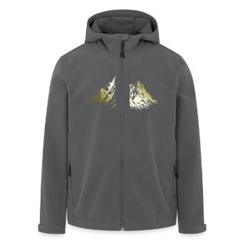 Berge Alpen Mountains - Recycelte Männer Softshell-Jacke von Stanley/Stella - Schwarz - Vorne - AI Model Male 185 light (185cm)