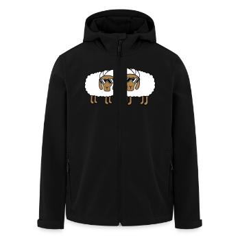 Two Sheep Sunglasses 2 Cappy Cap Summer Crew - Men’s Recycled Softshell Jacket by Stanley/Stella - black - Front - AI Model Male 185 light (185cm)