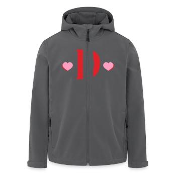 Buchstabe d rote Herzen - Recycelte Männer Softshell-Jacke von Stanley/Stella - Schwarz - Vorne - AI Model Male 185 light (185cm)