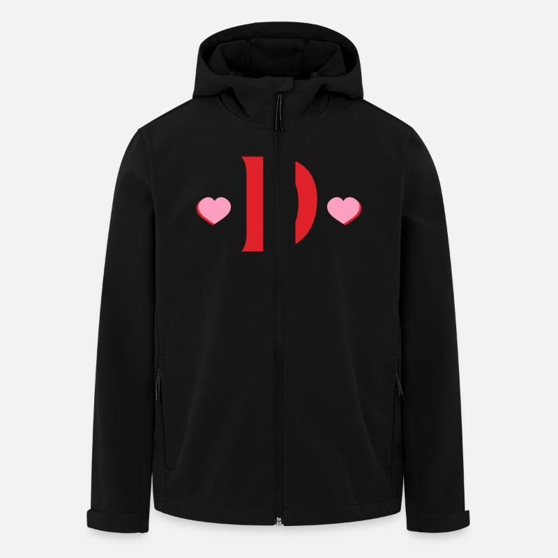 Letter d red hearts - Men’s Recycled Softshell Jacket by Stanley/Stella - black