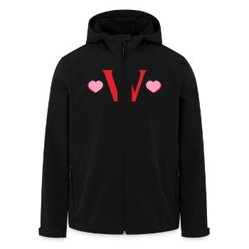 Lettre w cœurs rouges - Veste softshell homme en polyester recyclé Stanley/Stella - noir - Devant - AI Model Male 185 light (185cm)