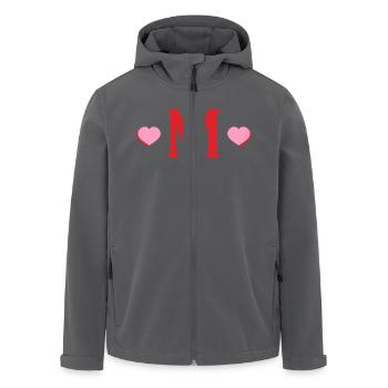 Lettre m cœurs rouges - Veste softshell homme en polyester recyclé Stanley/Stella - noir - Devant - AI Model Male 185 light (185cm)