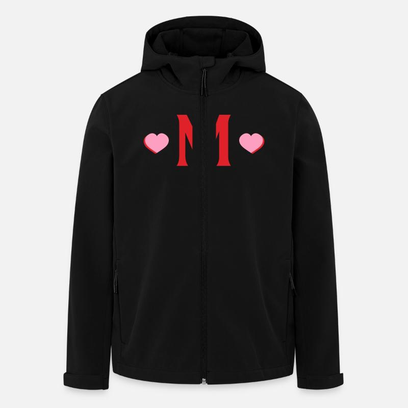 Letter m red hearts - Men’s Recycled Softshell Jacket by Stanley/Stella - black
