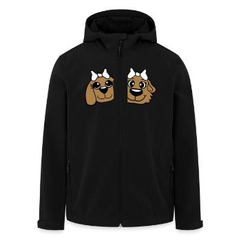 2 Hunde Team Zwei Freunde Freundinnen Paar Crew - Recycelte Männer Softshell-Jacke von Stanley/Stella - Schwarz - Vorne - AI Model Male 185 light (185cm)
