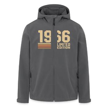 Born in 1966 Birthday - Gift 1966 Vintage 1966 - Men’s Recycled Softshell Jacket by Stanley/Stella - black - Front - AI Model Male 185 light (185cm)