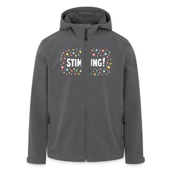 Stimmung Konfetti Silvester Karneval Kostüm - Recycelte Männer Softshell-Jacke von Stanley/Stella - Schwarz - Vorne - AI Model Male 185 light (185cm)