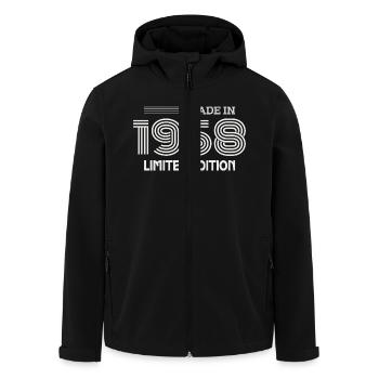 1958 Birthday Gift 1958 Gift Idea - Men’s Recycled Softshell Jacket by Stanley/Stella - black - Front - AI Model Male 185 light (185cm)
