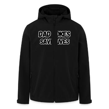 Dad Jokes Save Lives - Men’s Recycled Softshell Jacket by Stanley/Stella - black - Front - AI Model Male 185 light (185cm)