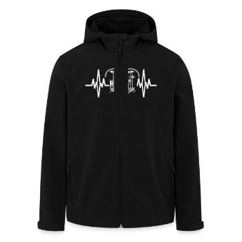 Herzschlag Trommeln Schlagzeuger Musiker - Recycelte Männer Softshell-Jacke von Stanley/Stella - Schwarz - Vorne - AI Model Male 185 light (185cm)