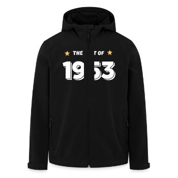 Das Beste von 1953 - Recycelte Männer Softshell-Jacke von Stanley/Stella - Schwarz - Vorne - AI Model Male 185 light (185cm)