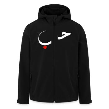 Arabische Liebe Rotes Herz - Recycelte Männer Softshell-Jacke von Stanley/Stella - Schwarz - Vorne - AI Model Male 185 light (185cm)