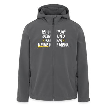 Funny humorous wedding saying for married couples - Men’s Recycled Softshell Jacket by Stanley/Stella - black - Front - AI Model Male 185 light (185cm)