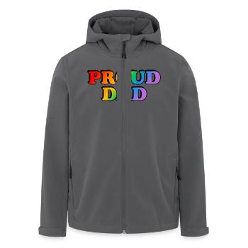 Stolzer Vater LGBTQ Stolz Eltern - Recycelte Männer Softshell-Jacke von Stanley/Stella - Schwarz - Vorne - AI Model Male 185 light (185cm)