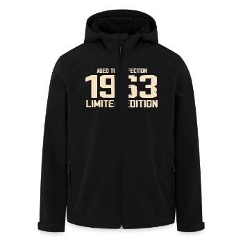 1963 Limited edition 1963 Geburtstag 1963 Retro - Recycelte Männer Softshell-Jacke von Stanley/Stella - Schwarz - Vorne - AI Model Male 185 light (185cm)