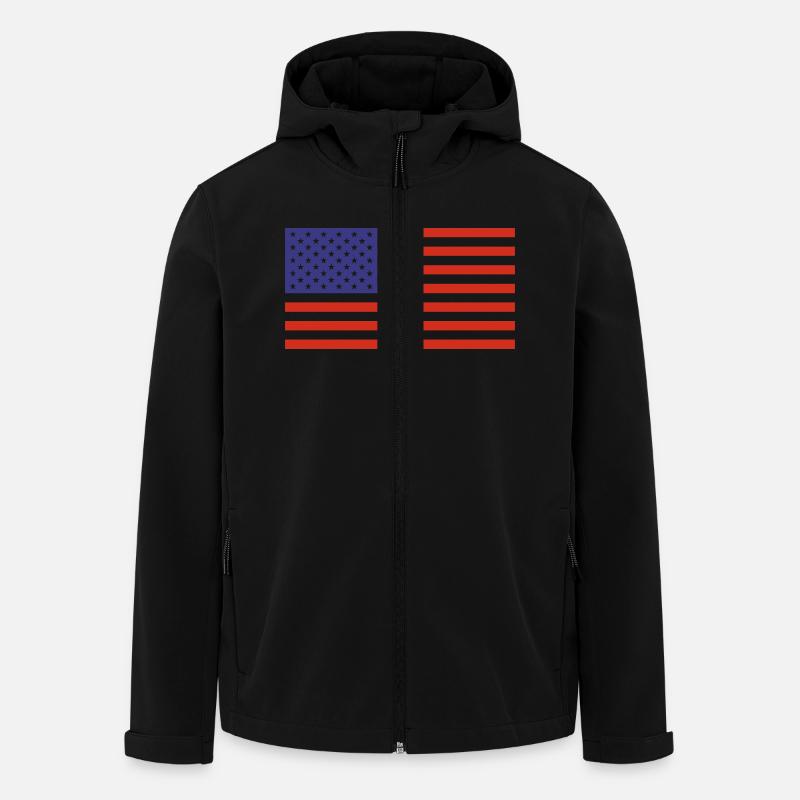 USA - Flagge - Recycelte Männer Softshell-Jacke von Stanley/Stella - Schwarz