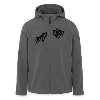 royal flush - Men’s Recycled Softshell Jacket by Stanley/Stella - black - Front - AI Model Male 185 light (185cm)