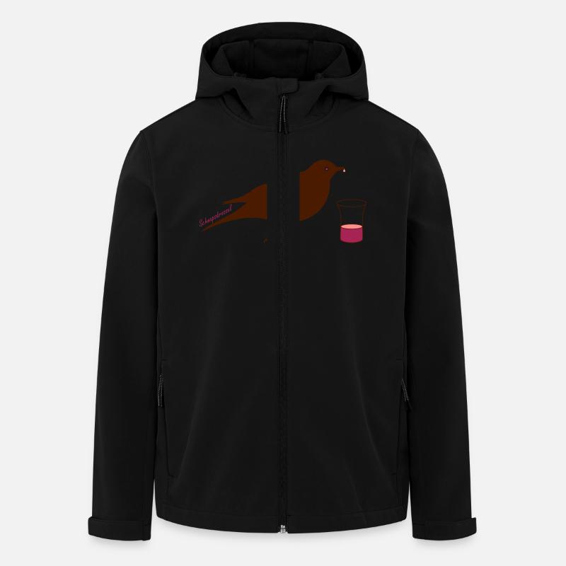 Schnapsdrossel mit Glas - Recycelte Männer Softshell-Jacke von Stanley/Stella - Schwarz